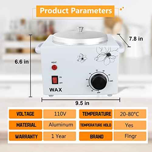 Professional Electric 1.5lb Wax Pot for Hair Removal,Single wax wammer with adjustable temperature Settings of 0-80¡ÆC,Wax Heater Machine for Body,Equipment for Precision Waxing