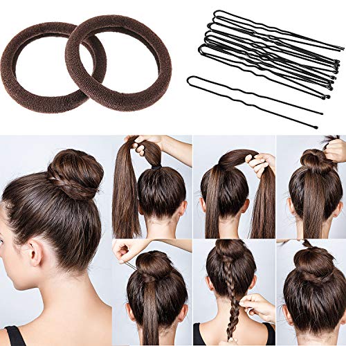 Hair Bun Shaper Set - 3 Donuts, 2 Bun Makers & Styling Tools