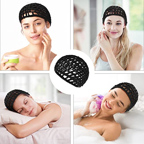 Black Wig Cap Thick Long Hair Nets Adjustable Mesh Braided Weave Hat - Hair Accessories