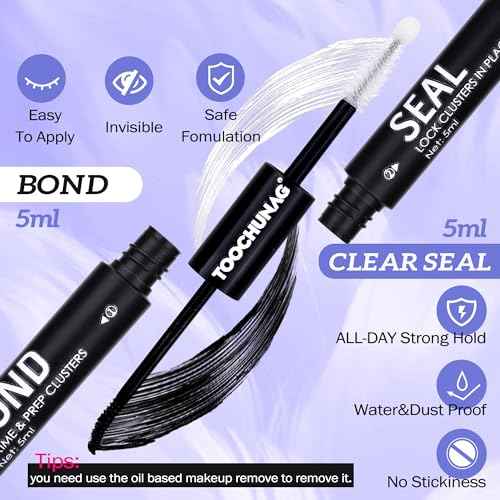 Lash Extension Kit Fluffy Eyelash Extension Kit 60D+80D Thick Lash Clusters Kit with Lash Bond and Seal Wispy Individual Eyelashes Cluster with Lashes Tweezers by TOOCHUNAG(280Pcs,10-18mm)