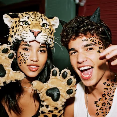 3-Pack Tiger Face Temporary Tattoo Stickers for Halloween Cosplay