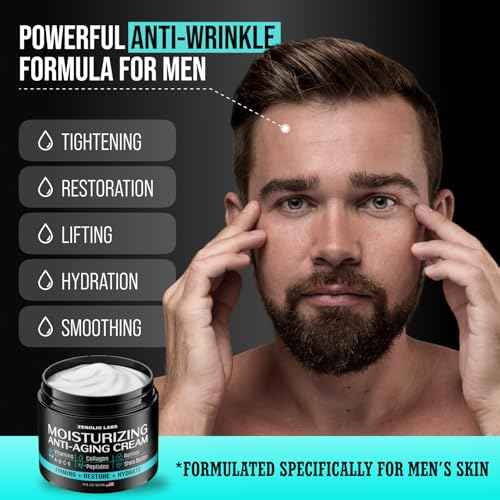 Mens Face Moisturizer Cream - Anti Aging & Wrinkle Face Cream - Mens Facial Moisturizer - Retinol, Collagen, Peptides, Shea Butter, Vitamins E & A - Facial Skin Care Eye Lotion - Day & Night ? 4 oz