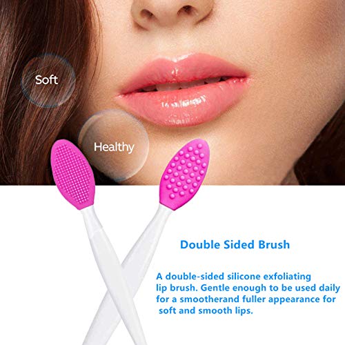 8-Piece Double-Sided Lip Scrub Brush Set for Exfoliation