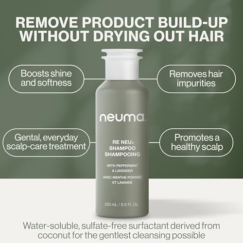 NEUMA Re Neu Shampoo 8.5 Fl. Oz. Revitalizing, Soothing & Gentle Cleansing Sulfate Free Shampoo, Peppermint & Vanilla Scent