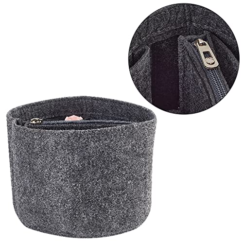 WADORN Felt Purse Organizer Insert, Black (Round, 5.1x4.65in) Materials, Efficient Storage, Practical Design, for LV Cannes & Other Bucket Bags