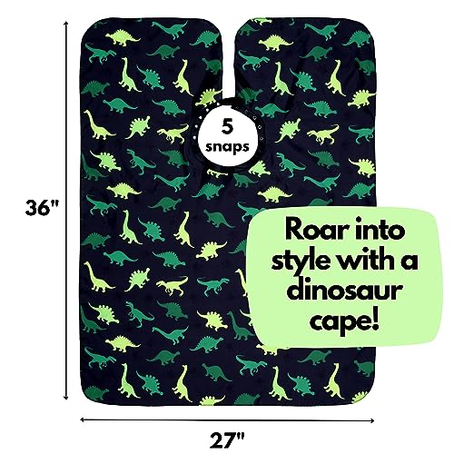 Dinosaur Kids Barber Cape with Adjustable Neck Snaps