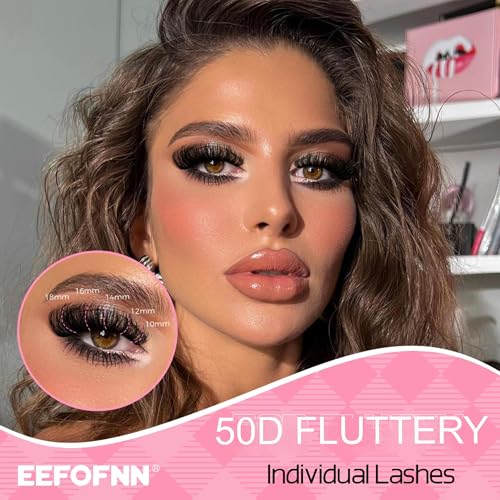 DIY Cluster Lash Extension Kit - 200pcs 50D Wispy Lashes 10-18MM