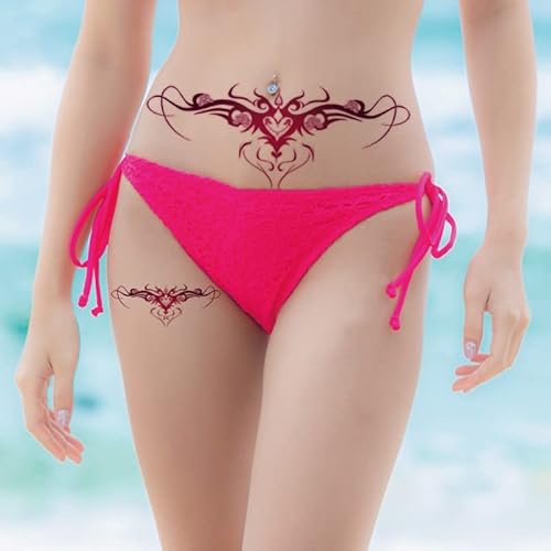 28 Sheets Sexy Temporary Tattoos Stickers Abdomen Waist Waterproof Tattoo Stickers Women Ideal Bachelorette Party Tattoos,for Women Temporary Fake Body Tattoos