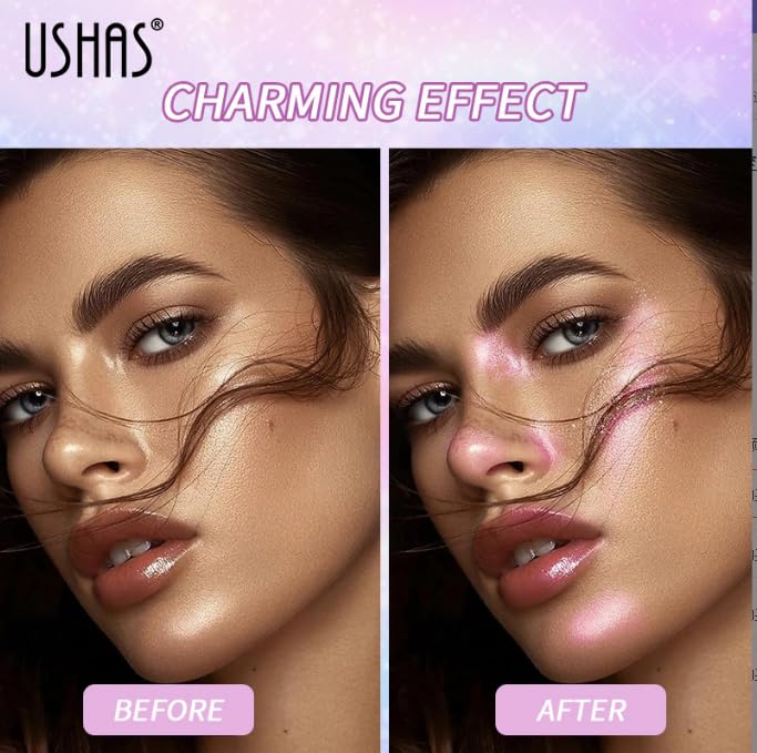 USHAS Body Glitter Spray 3.72oz - Shimmer Highlighter for Face & Body