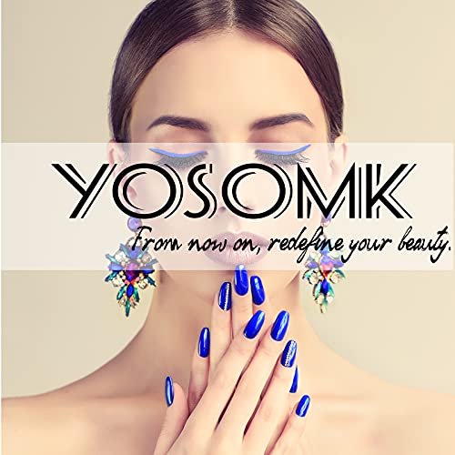 YOSOMMK Nude Press on Nails Almond Shaped Fake Nails Medium Glossy Stick on Nails Natural Full Cover False Nails Acrylic Glue on Nails for Women