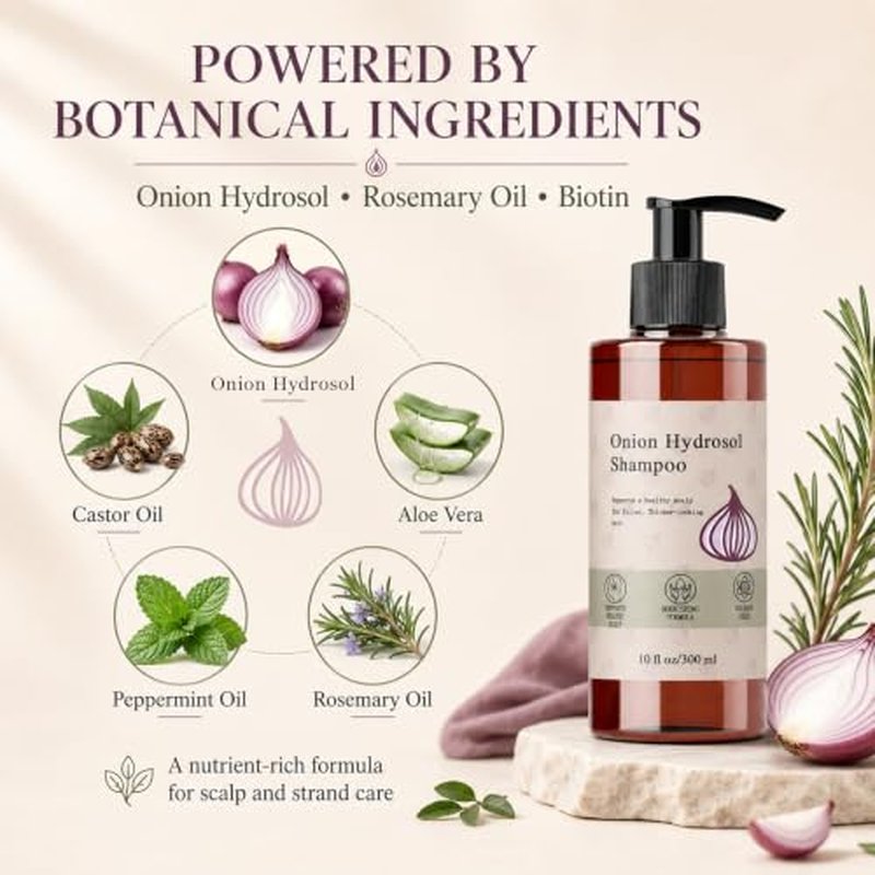 Onion Hydrosol Shampoo for Hair Growth with Rosemary & Biotin