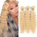 613 Blonde Deep Wave Human Hair Bundles 14" - 3 Pack