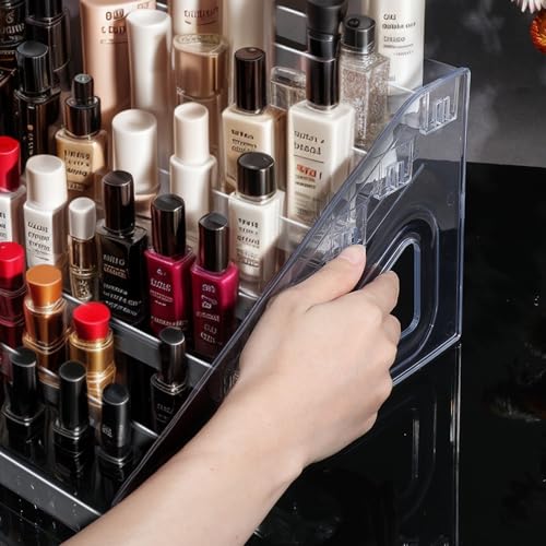 Nail Polish Organizer 84 Bottles of 7 Layers Sunglass Organizer Acrylic Display Rack Eyeglasses Storage Essential Oils Holder Makeup Organizer No Tool Needed Assembly, Clear (2 Pack)