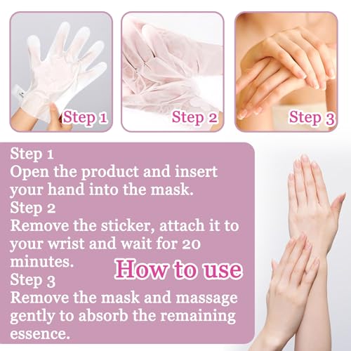 Hydrating Hand Mask Gloves Set (6-Pack) - Exfoliating Spa Moisturizer