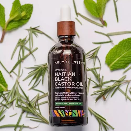 Kreyol Essence Shark Tank Duo ? Haitian Black Castor Oil Original, 2 fl oz and Haitian Black Castor Oil Rosemary Peppermint, 2 fl oz