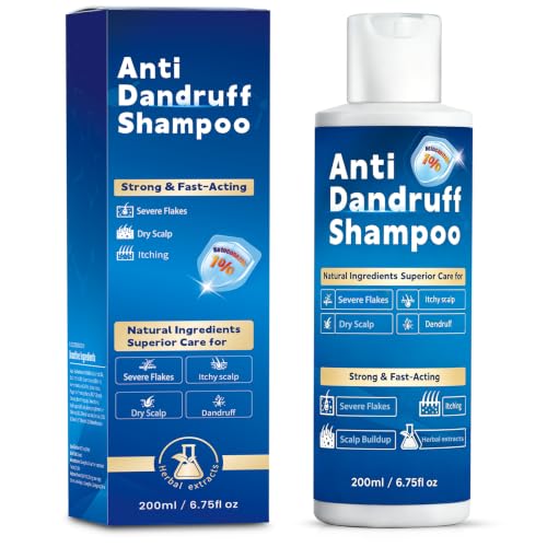 FYZMTL 1% Ketoconazole Anti-Dandruff Shampoo 6.75 Fl Oz Scalp Treatment for Itchy Flakes
