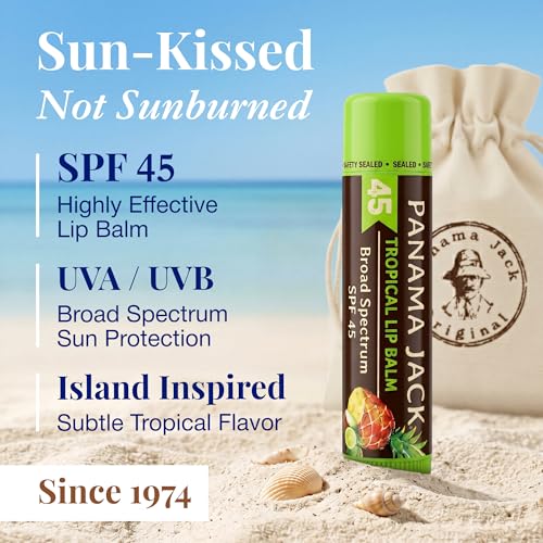 Panama Jack SPF 45 Lip Balm Sunscreen - 4 Flavor Pack