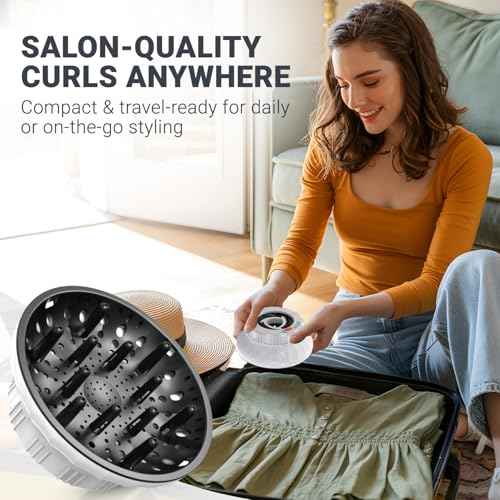 Universal Hair Diffuser: Hair Dryer Diffuser Attachment for Curly & Wavy Hair, Fits 1.4-2.4 Inch Nozzles, Ideal for Long Thick Hair, Hair Styling Tool£¬White