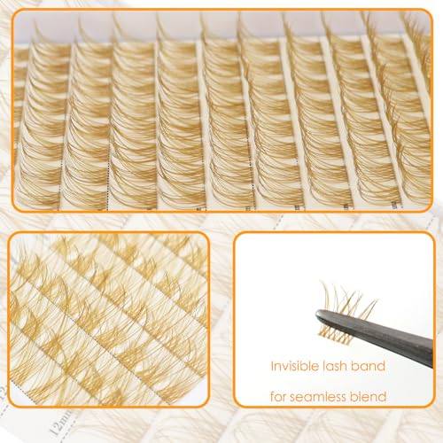 Brown Lash Clusters D Curl 8-16mm Mixed Length 96pcs