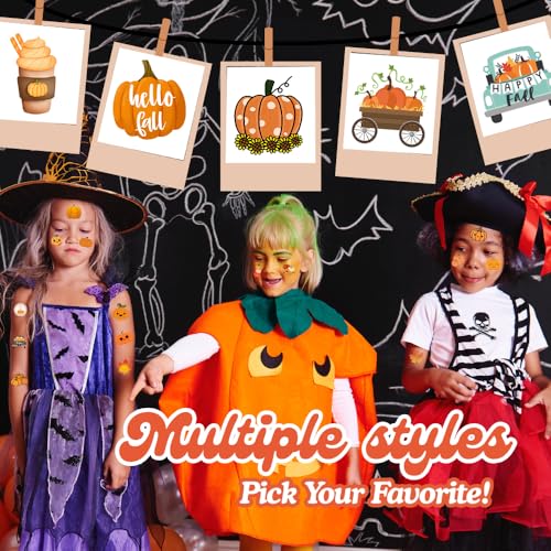 96pcs Pumpkin Temporary Tattoos for Fall & Halloween Parties