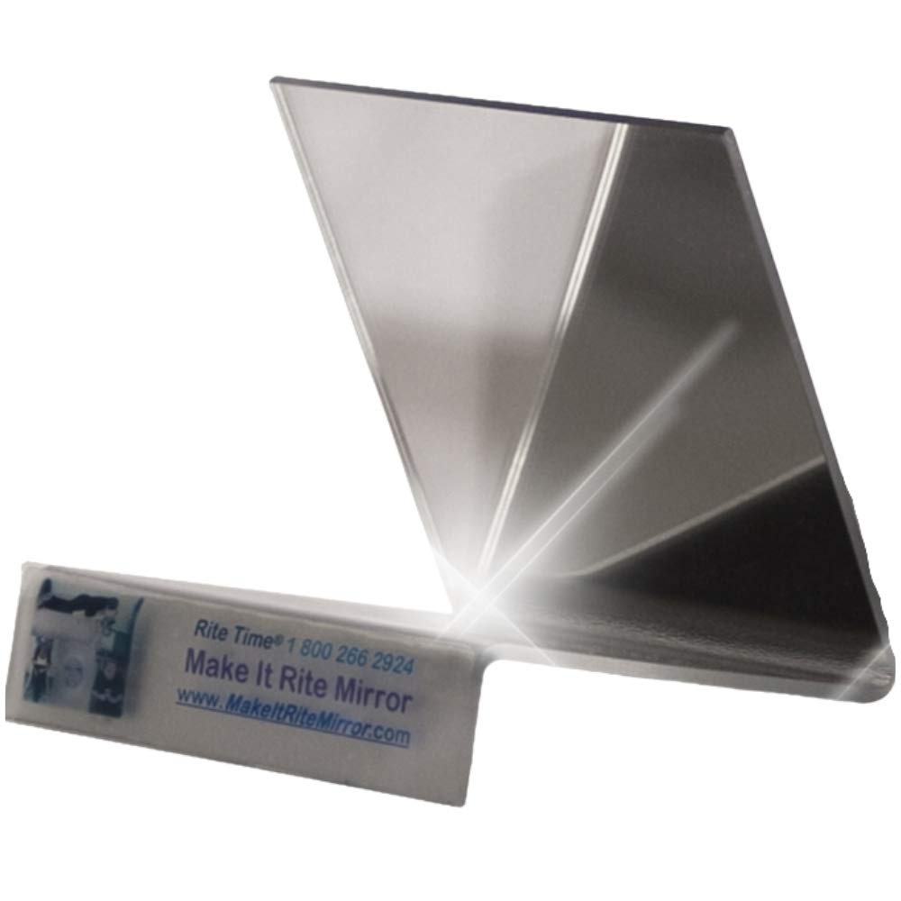 Make It Rite Mirror 4" Wide 2-Way for face Down vitrectomy Eyesight and COVID-19 proning Lung Recovery