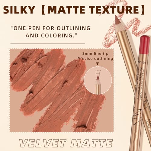 12-Piece Lipliner Pencil Set with 3mm Fine Tip