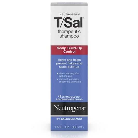 Neutrogena T/Sal Therapeutic Shampoo, Scalp Build-Up Control 4.5 oz (Pack of 2)