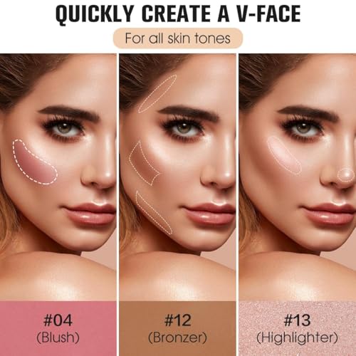 16-Color Contour Palette with Blush, Highlighter & Bronzer