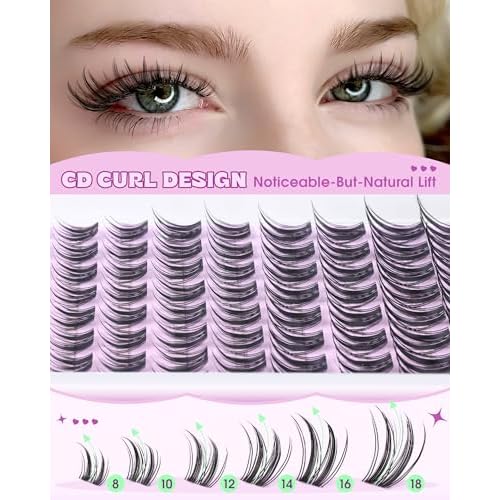 Bunny Lash Clusters Wipsy Lashes Manga Eyelash Clusters, 8-18MM C Curl Anime Eyelashes Cluster Natural Fairy Eyelash Extensions DIY Invisible Clear Band Individual Eye Lashes