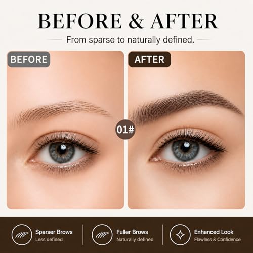 Eyebrow Pencil for Women, Dual-Ended Microblading Pen with 2-Fork Tip