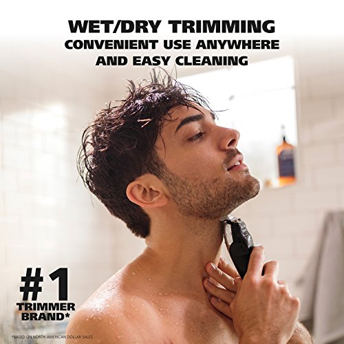 Wahl Aqua Blade¢ç Rechargeable Wet/Dry Lithium-Ion Deluxe Beard Trimmer for Men - Interchangeable Heads for Detailing, Hair, Mustache and Body Grooming - Model 9899-100
