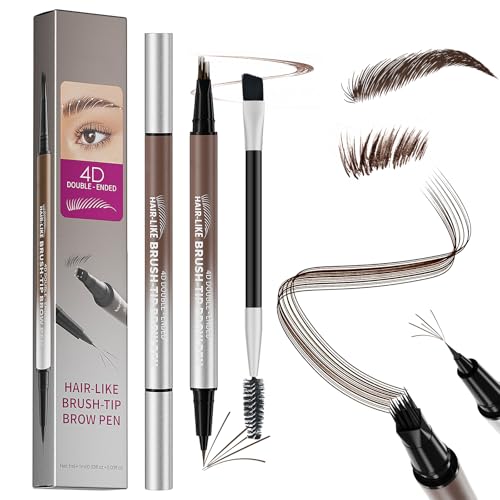 Dual-End Microblading Eyebrow Pen | 4D Hair-Like Strokes, Waterproof