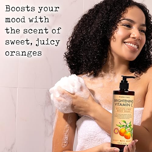 Brightening Vitamin C Body Wash for Women and Men - Brightens and Nourishes the Skin, Sulfate Free, 100% Cruelty Free, 480ml