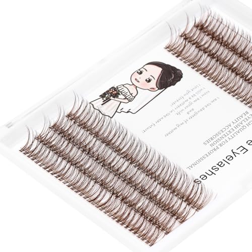 Bodermincer 231 Clusters D Curl Dark Brown/Black Individual Eyelash Extension Fish Tail Cluster Eyelashes Premium Eyelashes Mink Lashes Professional Lash Extension (16mm, Dark Brown)