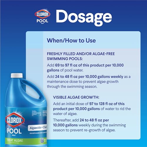 Clorox Pool&Spa Algaecide and Clarifier, 128 Fl Oz – Prevents Algae