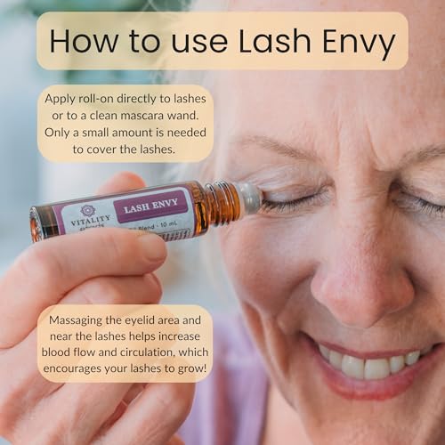 Vitality Extracts Lash Envy Roll-On - Eyelash Enhancing Serum, Essential Oil Blend, Castor Oil, Thicker & Fuller Looking Lashes, Fatty Acids