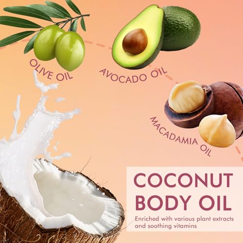 Sunscreen Body Glow Oil¡¼SPF 50¡½¡¼Lightweight¡½¡¼Natural Ingredient¡½Broad Spectrum Shimmer Sunscreen For Face and Body, ROSE