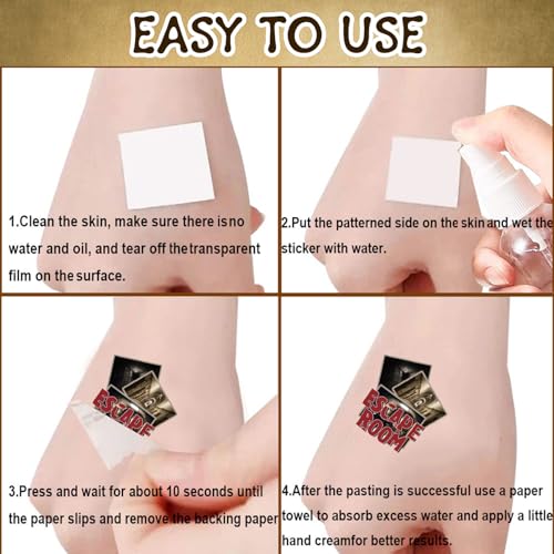 96 Escape Room Temporary Tattoos - Party Favors & Decorations
