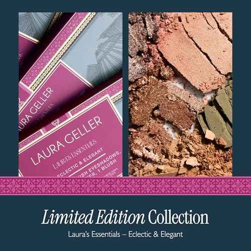 LAURA GELLER NEW YORK Laura's Essentials Eclectic & Elegant Eyeshadow and Face Palette - Includes Eyeshadows, Blush, and Highlighter for Easy Full Face Makeup For Mature Skin and All Skin Tones