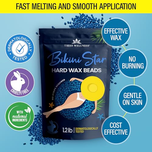 Tress Wellness Brazilian Hard Wax Beads - 1.2lb Kit with Spatulas