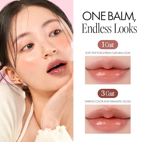 rom&nd Glasting Melting Balm - High-Shine, Hydrating Tinted Lip Balm - Buildable Gloss & Vegan Formula - Korean Glossy Lip Balm with Shea Butter 0.12 oz (#05 Nougat Sand)