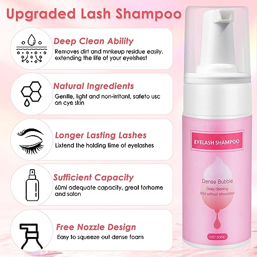 Lash Extension Shampoo Kit with Fan & Cleaning Tools