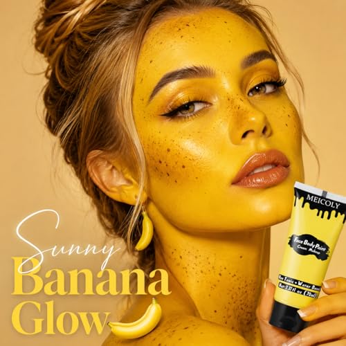 MEICOLY Yellow Face Body Paint - 2.37Oz Washable Makeup for Cosplay