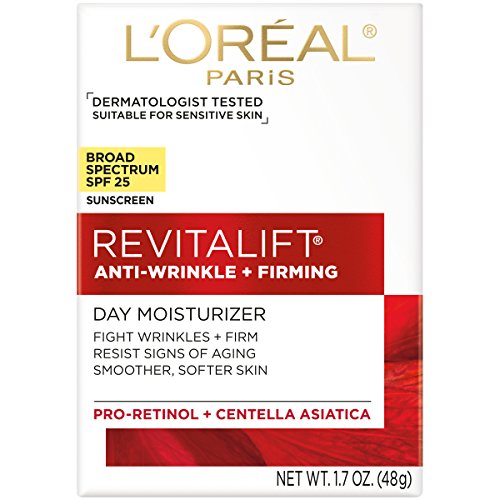 L'Or?al Paris Revitalift Anti-Wrinkle and Firming Face Moisturizer with SPF 25, Pro-Retinol and Centella Asiatica, Paraben Free, 1.7 oz (Packaging may vary),(Pack of 2)