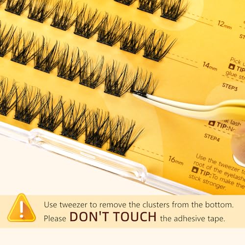 QUEWEL Self Adhesive Eyelash Clusters Kit with Tweezers