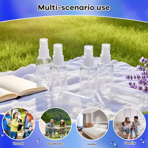 5 Pack Travel Spray Bottles 50ml Leak-Proof Fine Mist Reusable Plastic