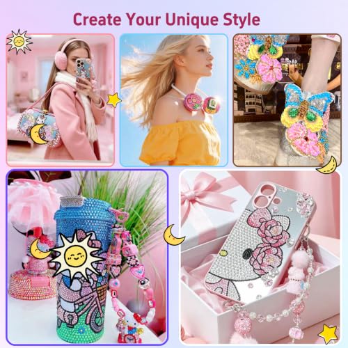 40 Colors Rhinestones Bedazzling Kit with Glue, Tweezers & Organizer