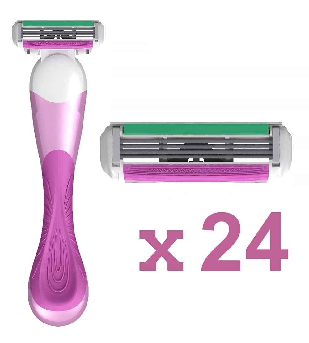 ShaveMOB 4-Blade Women's Razor Kit (Flex Head Handle + 24 Refills) - The Purist Shaving Kit