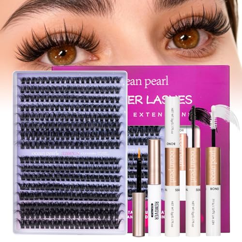 Ocean Pearl 320pc Lash Clusters Kit 60D+80D with Adhesive & Tools