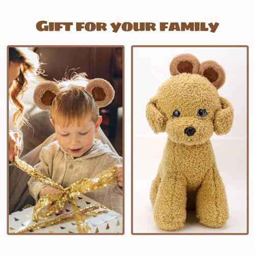 SIOTMERA Bear Ears Headband Brown, Cute Care Movable Hairband Adult with Toddler Animals Costume, Soft Makeup Head Wear for Washing Face Women